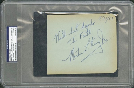 1957 Martin Luther King, Jr. Autographed Album Page (PSA/DNA AUTHENTIC)